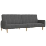 vidaXL Canapea extensibilă cu 2 locuri, gri închis, textil
