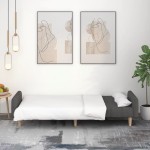 vidaXL Canapea extensibilă cu 2 locuri, gri închis, textil