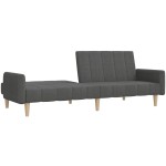 vidaXL Canapea extensibilă cu 2 locuri, gri închis, textil