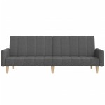 vidaXL Canapea extensibilă cu 2 locuri, gri închis, textil