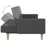 vidaXL Canapea extensibilă cu 2 locuri, gri închis, textil