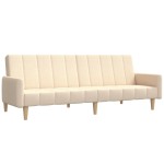 vidaXL Canapea extensibilă cu 2 locuri, crem, material textil vidaXL Canapea extensibilă cu 2 locuri, crem, material textil