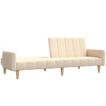 vidaXL Canapea extensibilă cu 2 locuri, crem, material textil vidaXL Canapea extensibilă cu 2 locuri, crem, material textil