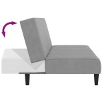 vidaXL Canapea extensibilă cu 2 locuri, gri deschis, catifea