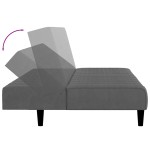 vidaXL Canapea extensibilă cu 2 locuri, gri închis, catifea