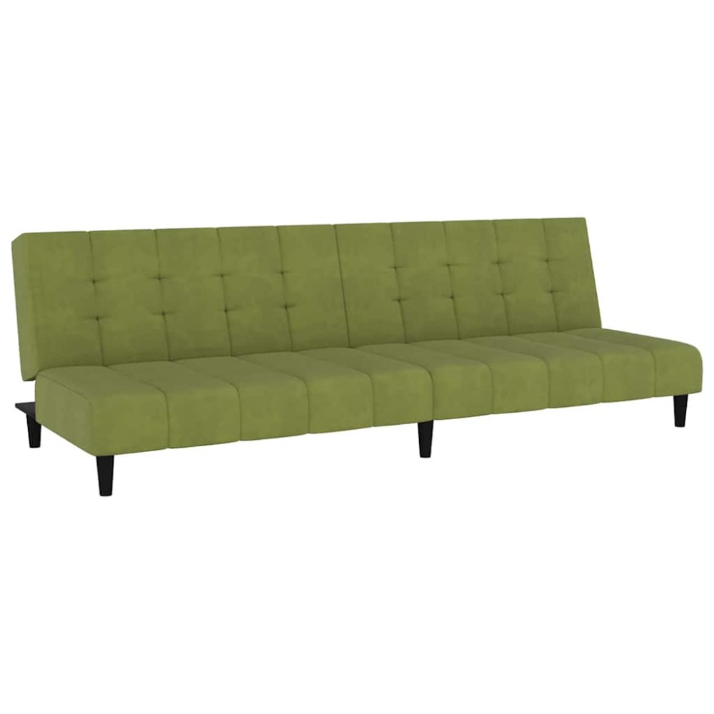 vidaXL Canapea extensibilă cu 2 locuri, verde deschis, catifea