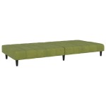 vidaXL Canapea extensibilă cu 2 locuri, verde deschis, catifea