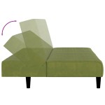 vidaXL Canapea extensibilă cu 2 locuri, verde deschis, catifea