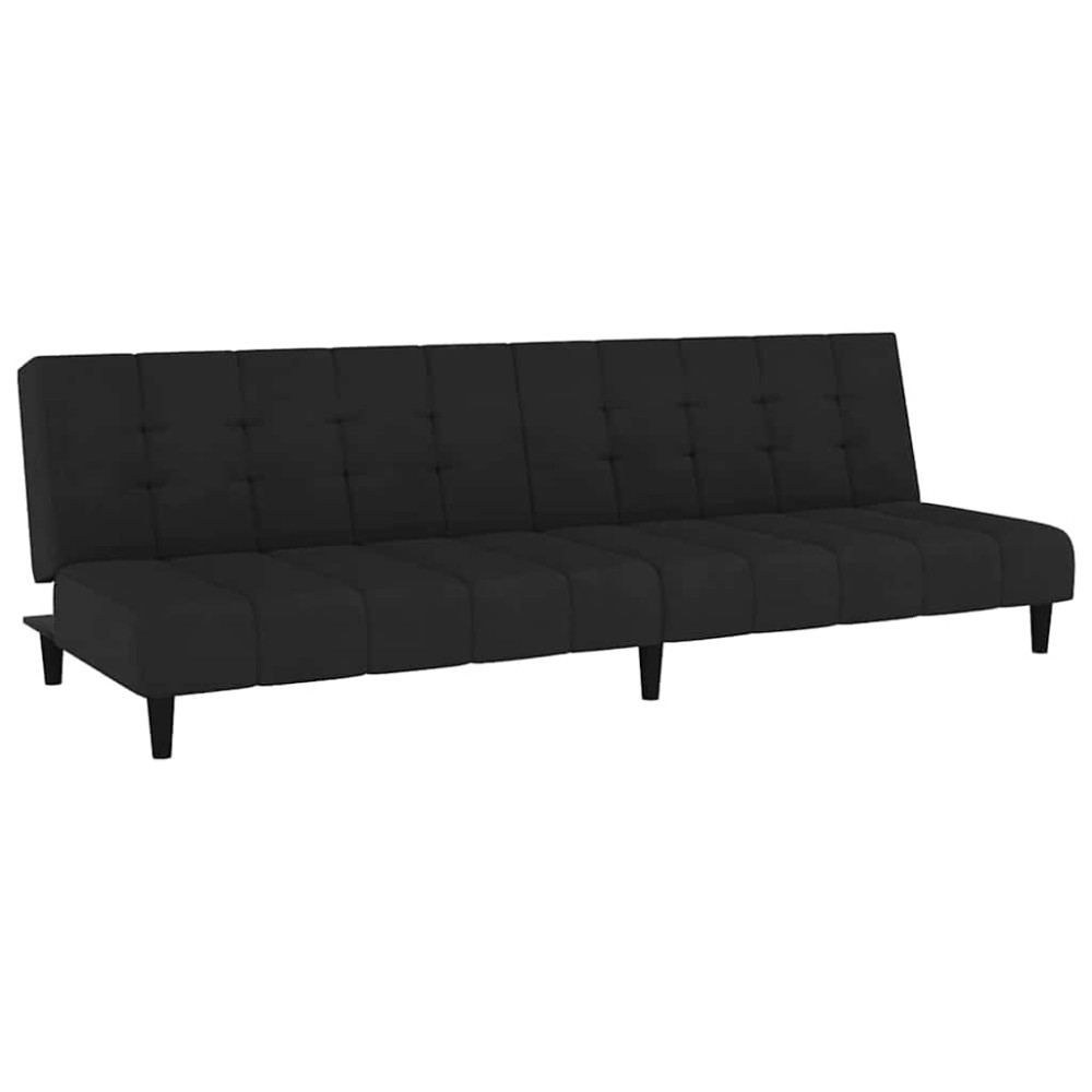 vidaXL Canapea extensibilă cu 2 locuri, negru, catifea