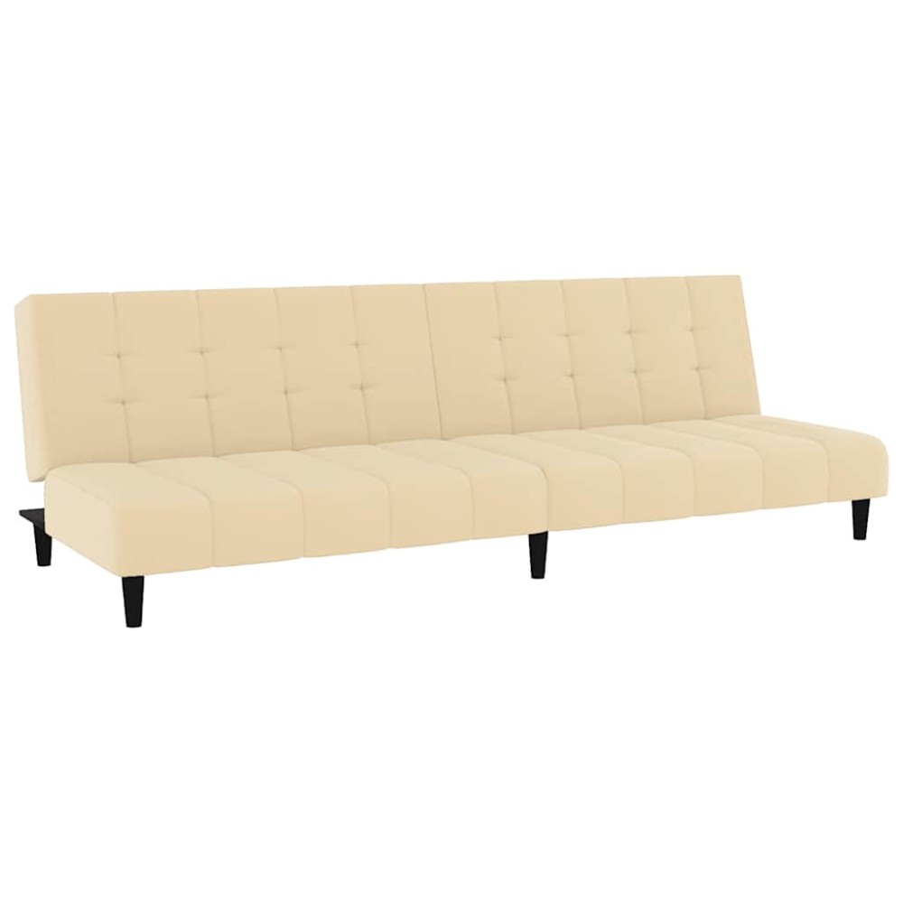 vidaXL Canapea extensibilă cu 2 locuri, crem, catifea
