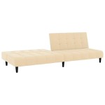 vidaXL Canapea extensibilă cu 2 locuri, crem, catifea vidaXL Canapea extensibilă cu 2 locuri, crem, catifea