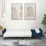vidaXL Canapea extensibilă cu 2 locuri, albastru, catifea vidaXL Canapea extensibilă cu 2 locuri, albastru, catifea