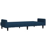 vidaXL Canapea extensibilă cu 2 locuri, albastru, catifea vidaXL Canapea extensibilă cu 2 locuri, albastru, catifea