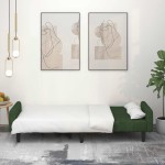 vidaXL Canapea extensibilă cu 2 locuri, verde închis, catifea