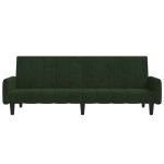 vidaXL Canapea extensibilă cu 2 locuri, verde închis, catifea