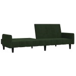 vidaXL Canapea extensibilă cu 2 locuri, verde închis, catifea