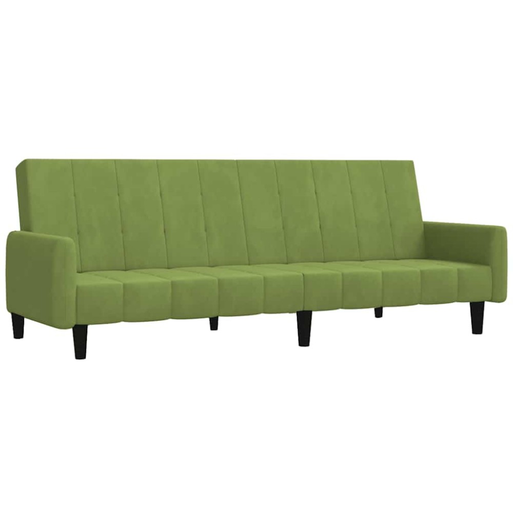 vidaXL Canapea extensibilă cu 2 locuri, verde deschis, catifea