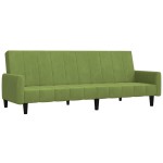 vidaXL Canapea extensibilă cu 2 locuri, verde deschis, catifea