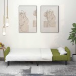 vidaXL Canapea extensibilă cu 2 locuri, verde deschis, catifea