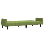 vidaXL Canapea extensibilă cu 2 locuri, verde deschis, catifea