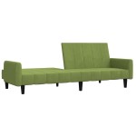 vidaXL Canapea extensibilă cu 2 locuri, verde deschis, catifea