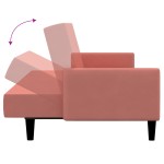 vidaXL Canapea extensibilă cu 2 locuri, roz, catifea