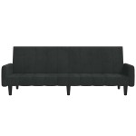 vidaXL Canapea extensibilă cu 2 locuri, negru, catifea