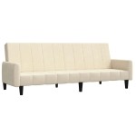 vidaXL Canapea extensibilă cu 2 locuri, crem, catifea vidaXL Canapea extensibilă cu 2 locuri, crem, catifea