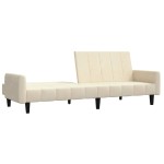 vidaXL Canapea extensibilă cu 2 locuri, crem, catifea vidaXL Canapea extensibilă cu 2 locuri, crem, catifea