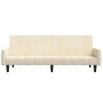 vidaXL Canapea extensibilă cu 2 locuri, crem, catifea vidaXL Canapea extensibilă cu 2 locuri, crem, catifea