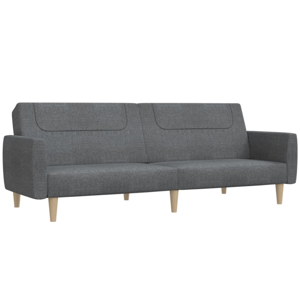 vidaXL Canapea extensibilă cu 2 locuri, gri deschis, țesătură