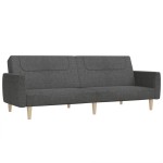 vidaXL Canapea extensibilă cu 2 locuri, gri închis, textil