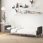 vidaXL Canapea extensibilă cu 2 locuri, gri închis, textil