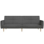 vidaXL Canapea extensibilă cu 2 locuri, gri închis, textil