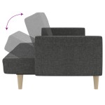 vidaXL Canapea extensibilă cu 2 locuri, gri închis, textil