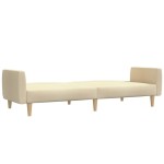 vidaXL Canapea extensibilă cu 2 locuri, crem, material textil vidaXL Canapea extensibilă cu 2 locuri, crem, material textil