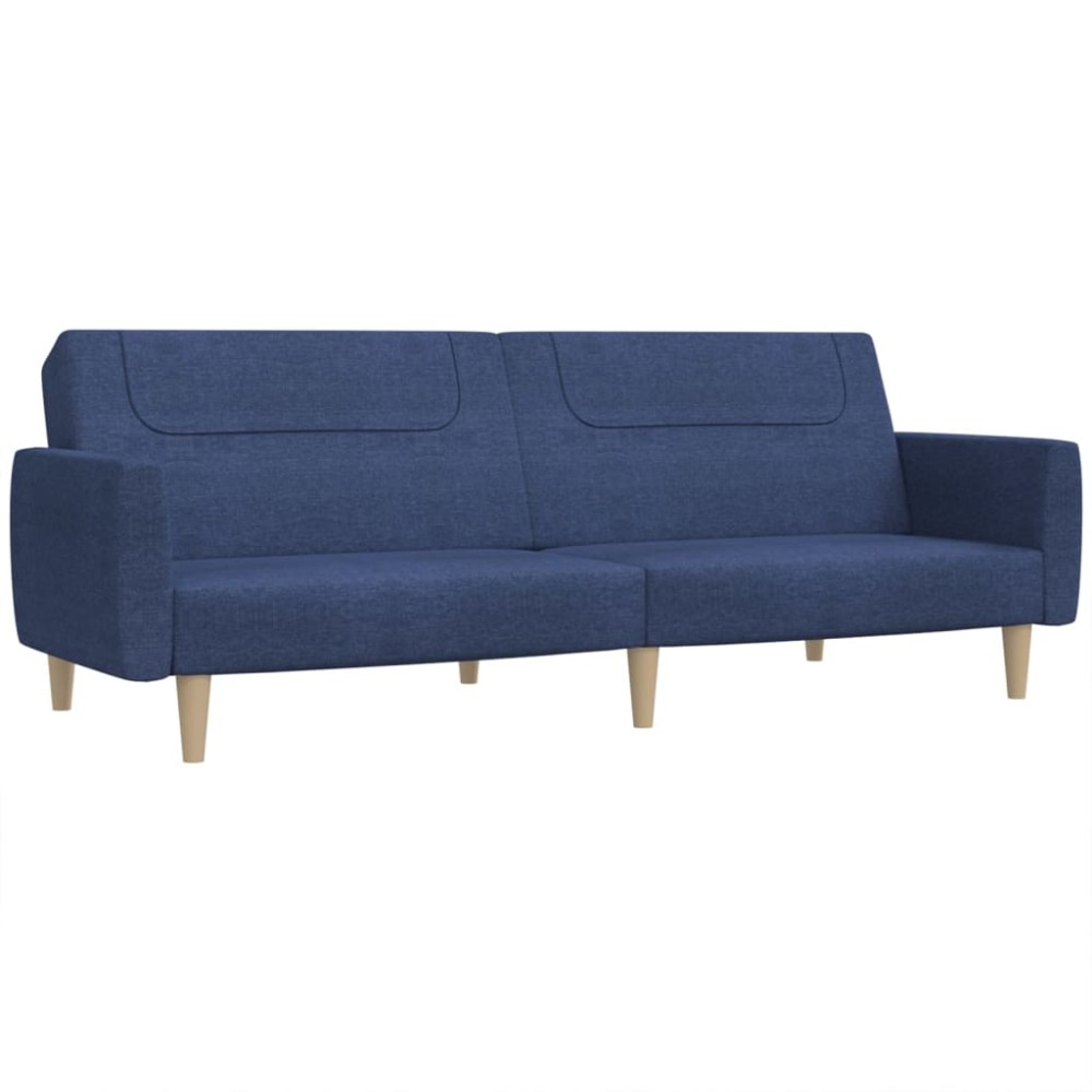 vidaXL Canapea extensibilă cu 2 locuri, albastru, material textil