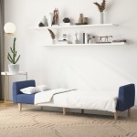 vidaXL Canapea extensibilă cu 2 locuri, albastru, material textil