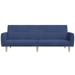 vidaXL Canapea extensibilă cu 2 locuri, albastru, material textil