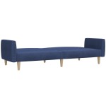 vidaXL Canapea extensibilă cu 2 locuri, albastru, material textil