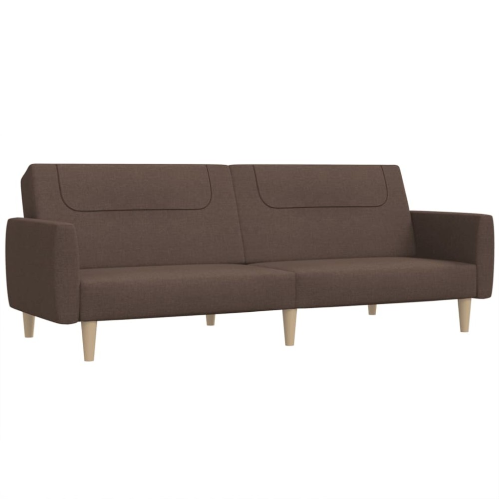 vidaXL Canapea extensibilă cu 2 locuri, gri taupe, material textil