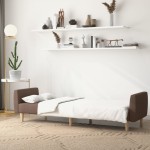 vidaXL Canapea extensibilă cu 2 locuri, gri taupe, material textil