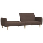vidaXL Canapea extensibilă cu 2 locuri, gri taupe, material textil
