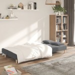vidaXL Canapea extensibilă cu 2 locuri, 2 perne, gri deschis, textil