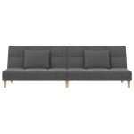 vidaXL Canapea extensibilă cu 2 locuri, 2 perne, gri deschis, textil