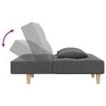 vidaXL Canapea extensibilă cu 2 locuri, 2 perne, gri deschis, textil