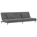 vidaXL Canapea extensibilă cu 2 locuri, 2 perne, gri închis, textil vidaXL Canapea extensibilă cu 2 locuri, 2 perne, gri închis, textil