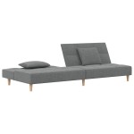 vidaXL Canapea extensibilă cu 2 locuri, 2 perne, gri închis, textil vidaXL Canapea extensibilă cu 2 locuri, 2 perne, gri închis, textil