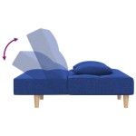 vidaXL Canapea extensibilă cu 2 locuri, 2 perne, albastru, textil vidaXL Canapea extensibilă cu 2 locuri, 2 perne, albastru, textil