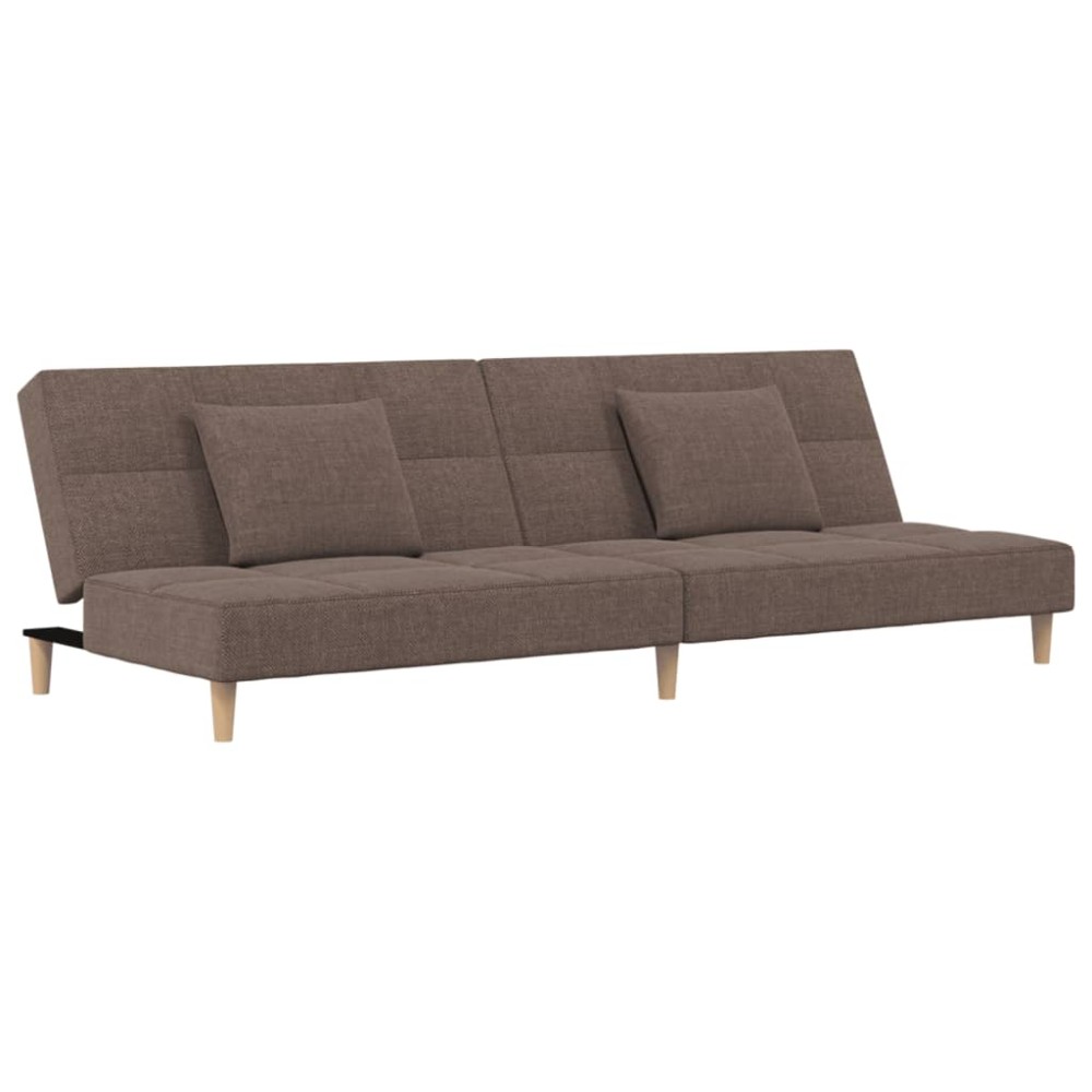 vidaXL Canapea extensibilă cu 2 locuri, 2 perne, gri taupe, textil